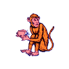 Monkey Holding Peach Brand